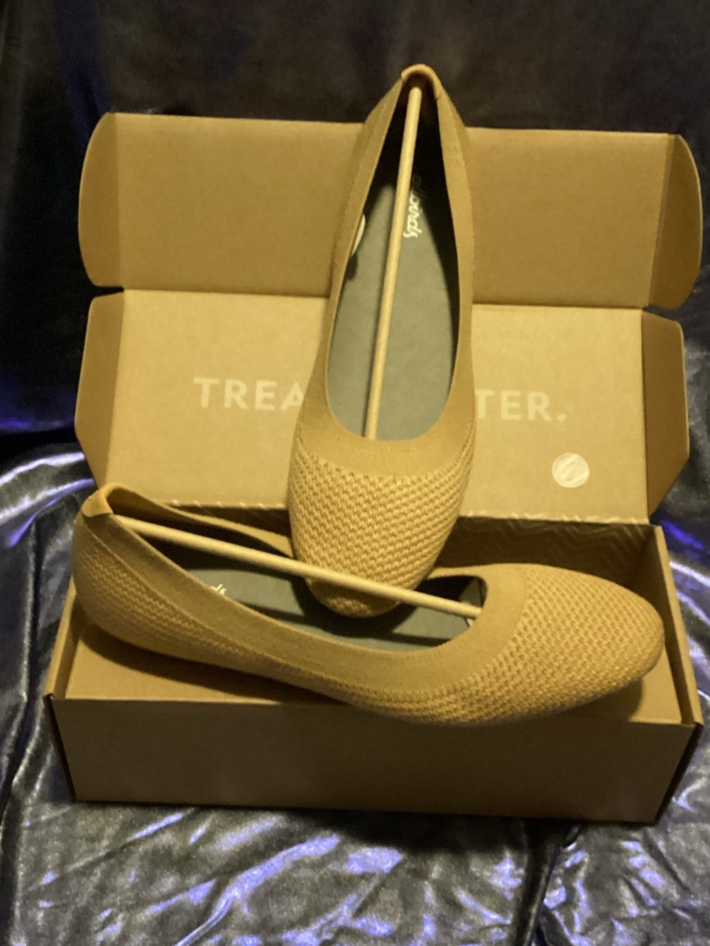 allbirds Tan Knit Ballet Flats
